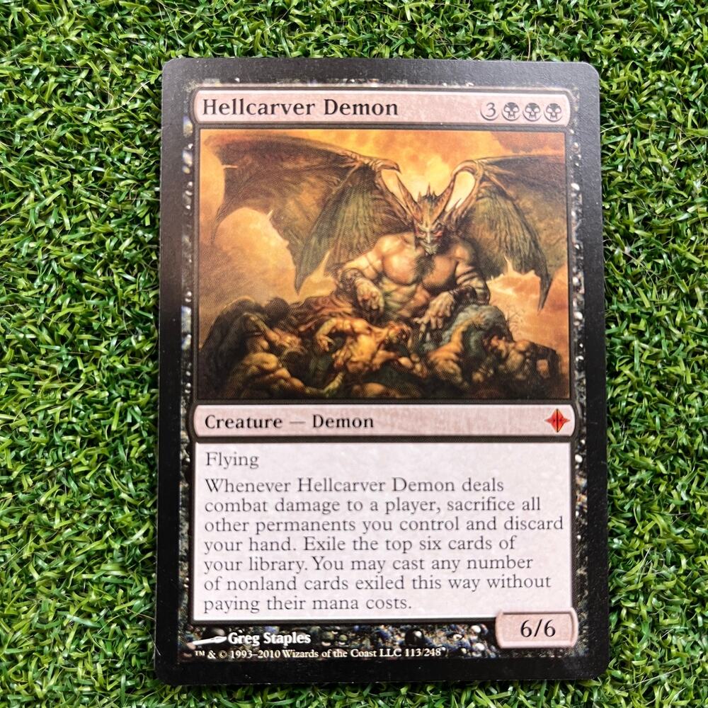 MTG Hellcarver Demon M11 Magic 2011 Rare Black Demon 6/6 Magic The Gathering